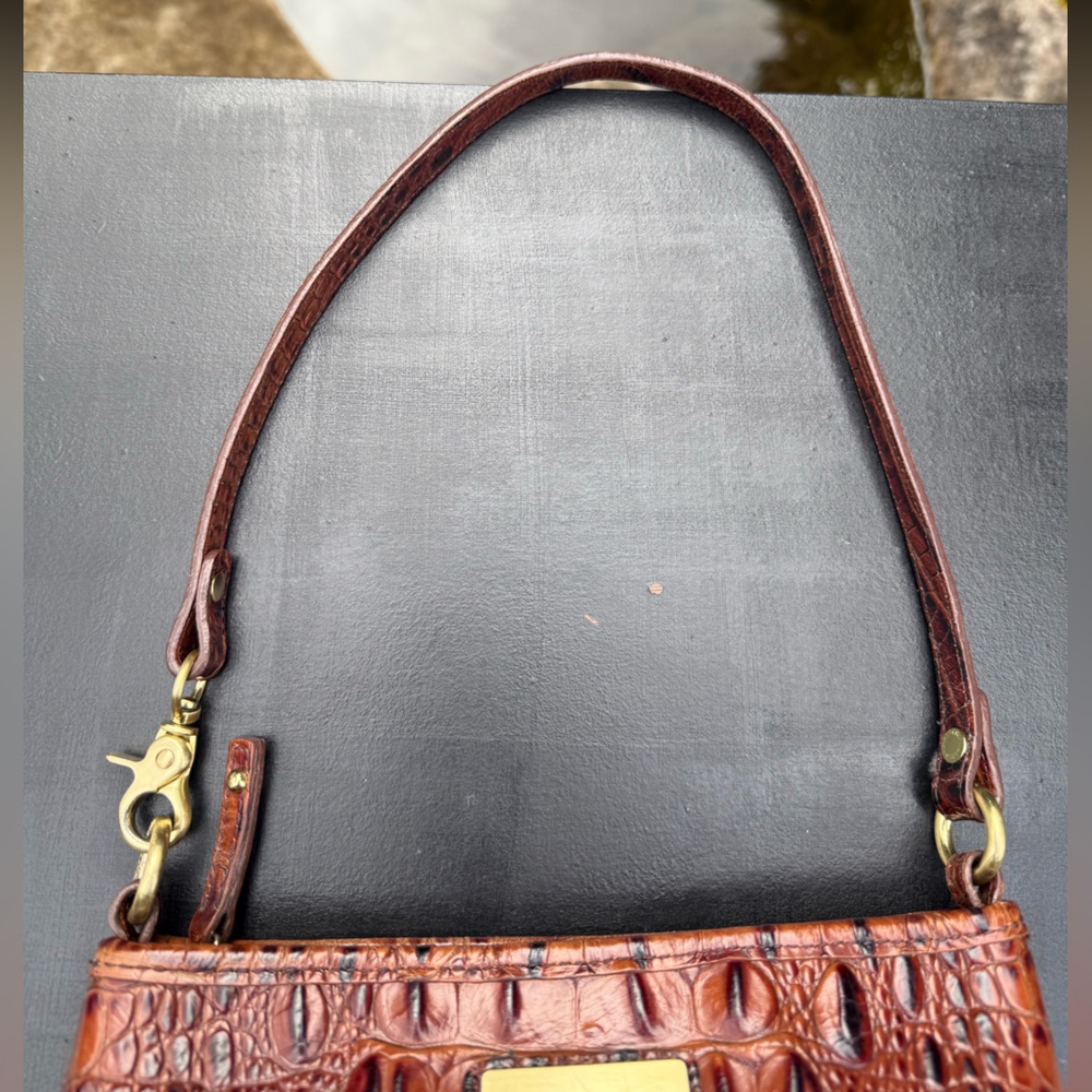 Brahmin Leather Melbourne Pecan Anytime Mini Handbag - Picture 11 of 15